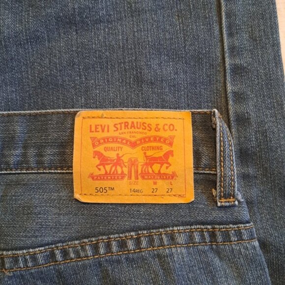 Levi's boys size 14 505 regular medium wash jeans - Picture 5 of 8